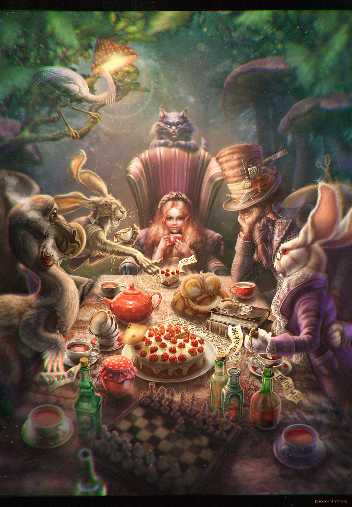 Alice in Wanderland alice mad hatter hatter dodo white rabbit March Hare teaparty cheshire cat dormouse
