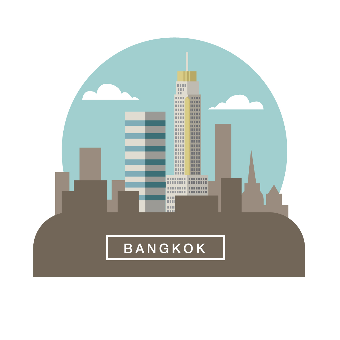Landmark Travel Thailand Icon city vector simplify
