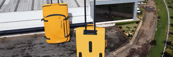 3D CGI Fashion  moda model suitcase yellow vfx tracking studio