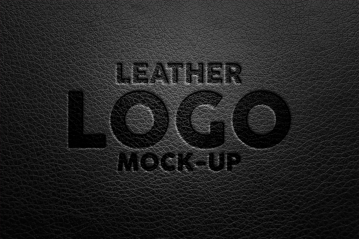 free freebie logo mock-up leather texture modern pressed logo mock-up pressed leather royalty exclusive background