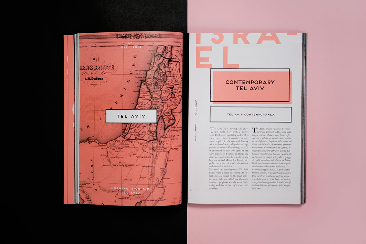art magazine print color veramunro interview pink fonts black frontage Caslon architectures museum