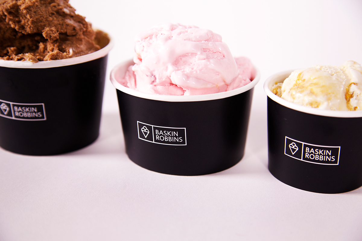 Baskin Robbins redesign ice cream menu mixed media