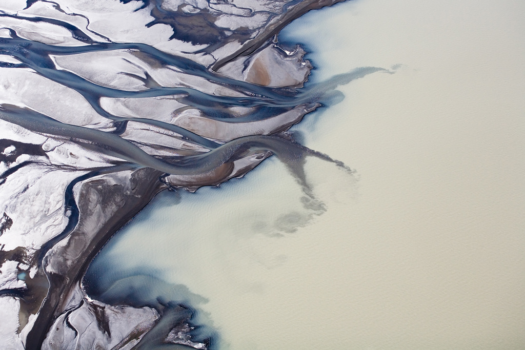 iceland aerial above nature rivers beach water forms flowing