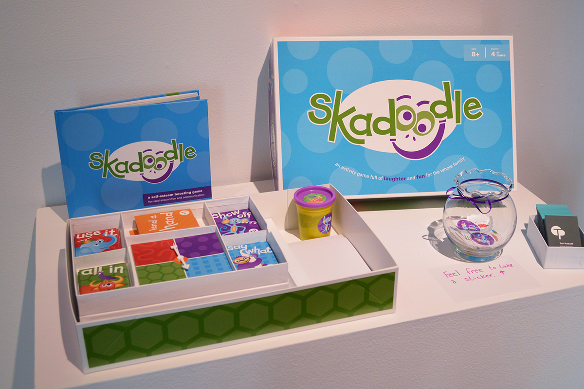 Skadoodle board game activity game self-esteem Self-Esteem Boosting Fun design research