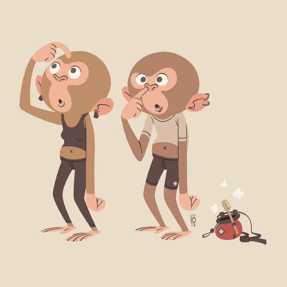 monkey climbing characterdesign