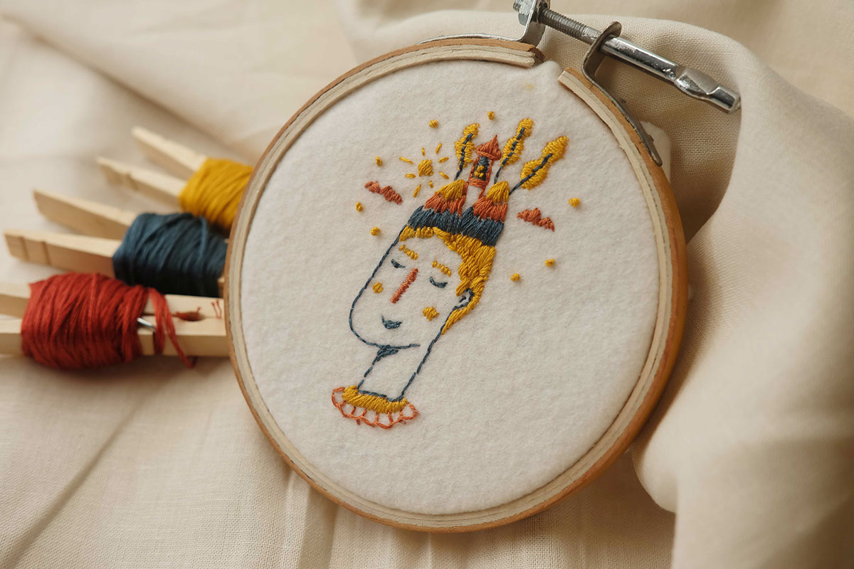 Embroidery craft hand craft handmade zissou design textile embroidery art