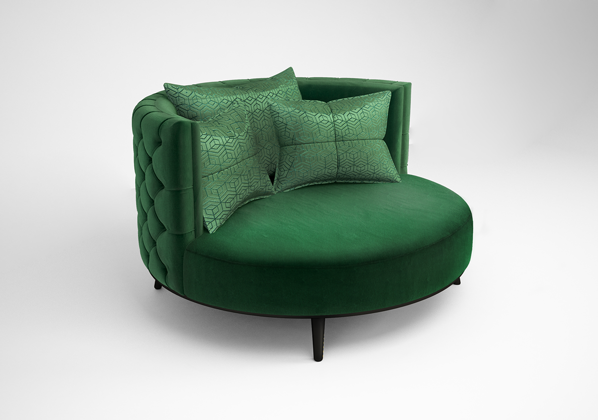 daybed green velvet Luxury Design confort furniture home decor upholstery product design 