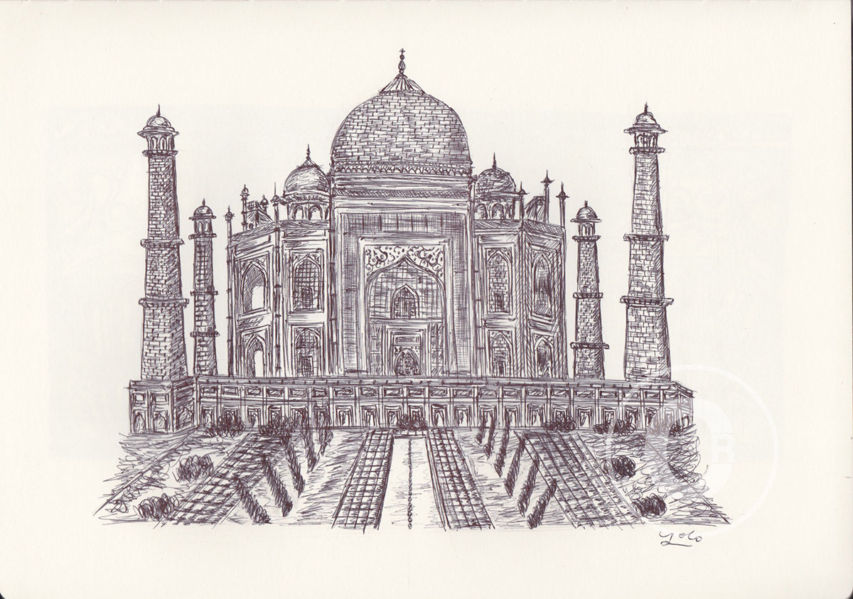 India newdelhi ballpen art Travel Taj Mahal history