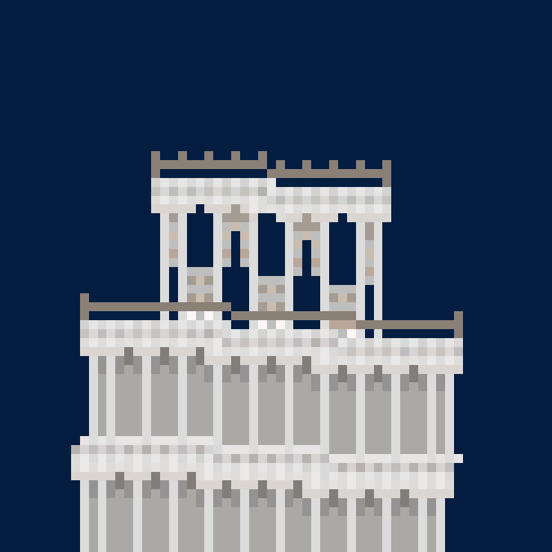 pixel pixelart 8bit Italy Pisa tower
