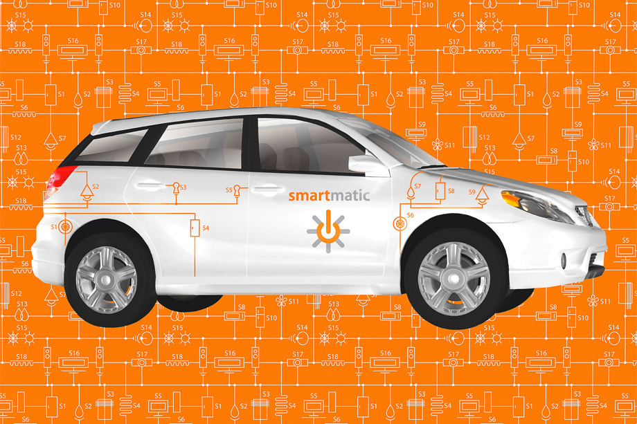 identity Smart House pattern corporate orange Logotype car electrical electric