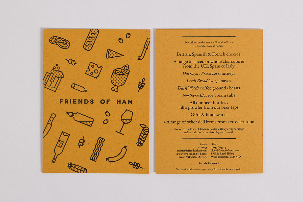 ham Cheese Charcuterie spanish cafe restaurant wine beer business card invite foil Stationery icons paper