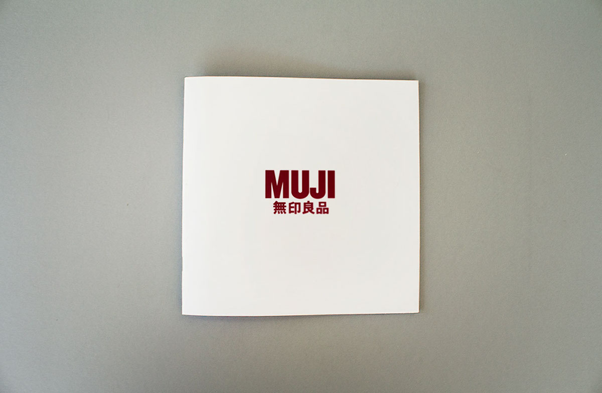 muji Food  catalog print minimal japanese self cover negative space red White