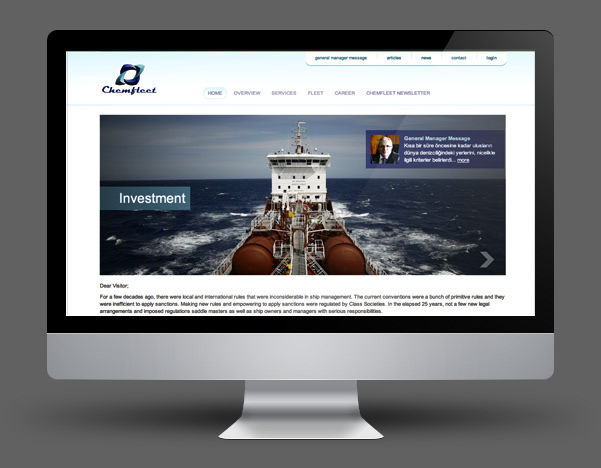 Webdesign user interface marine Cargo shipping