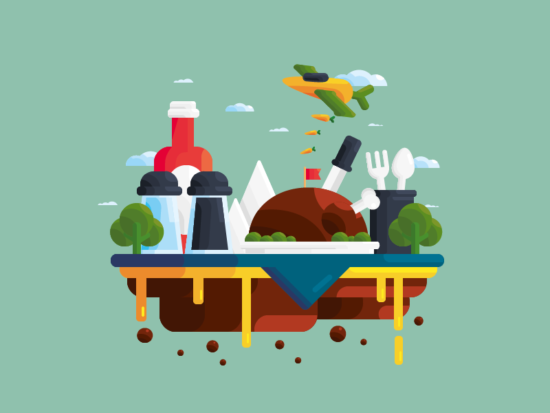 floating Island vector Food  book gym study float