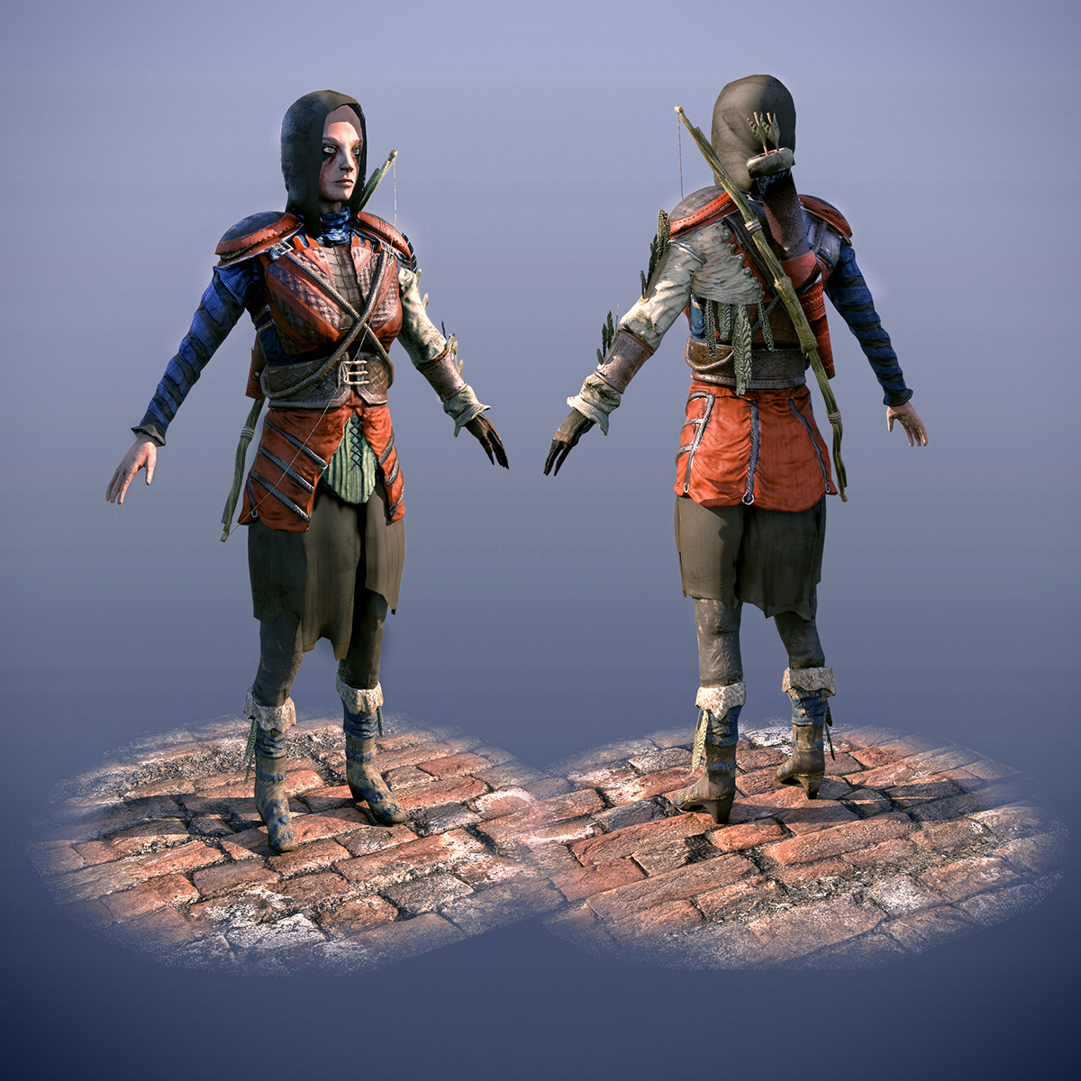huntress hunter game character rpg bow renessanse