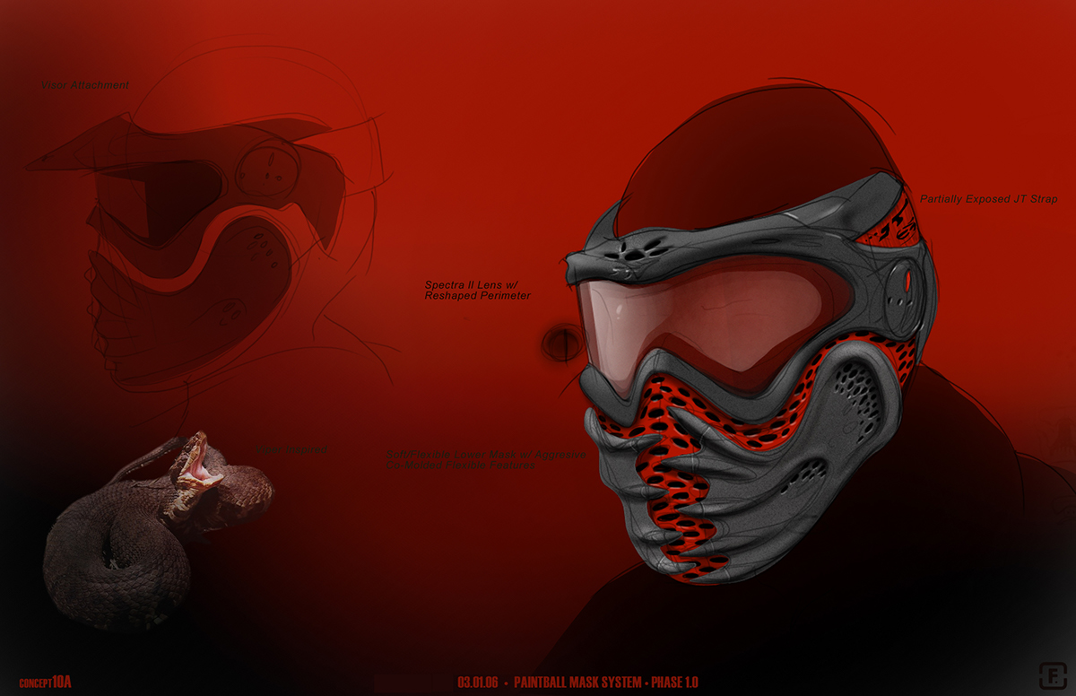 paintball mask photoshop Renderings JT sports formation sketching Render Scary masks Paintball Mask reaper