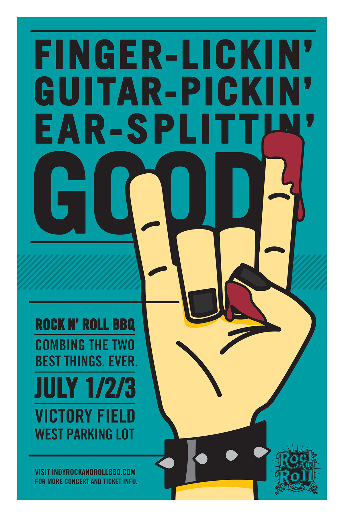 rock Roll BBQ indianapolis concert poster