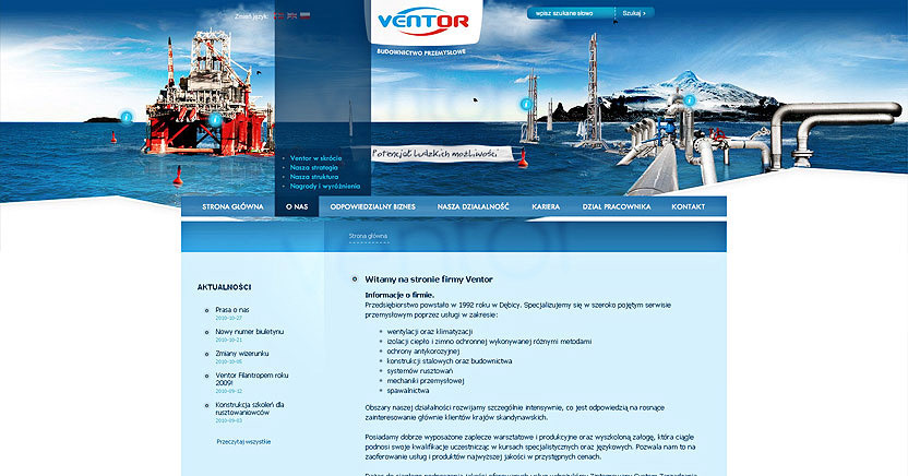 Ventor industrial building vilsone vilsone creative agency tarnow agency poland ventor industrial building construction Web Webdesign clear