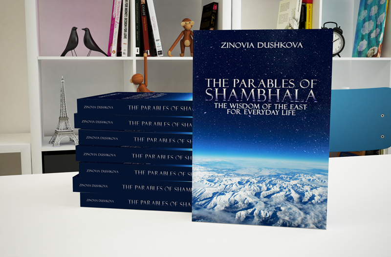 zinovia dushkova Parables shambhala wisdom east spiritual Indigo mountain peak snow journey stars fuchsia book cover