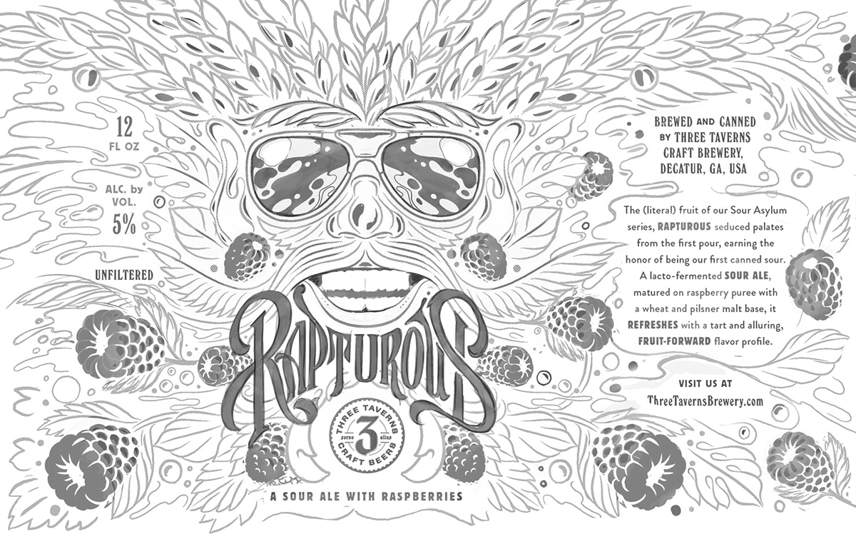 ILLUSTRATION  Character Packaging ale beer Fruit can typography   lettering type