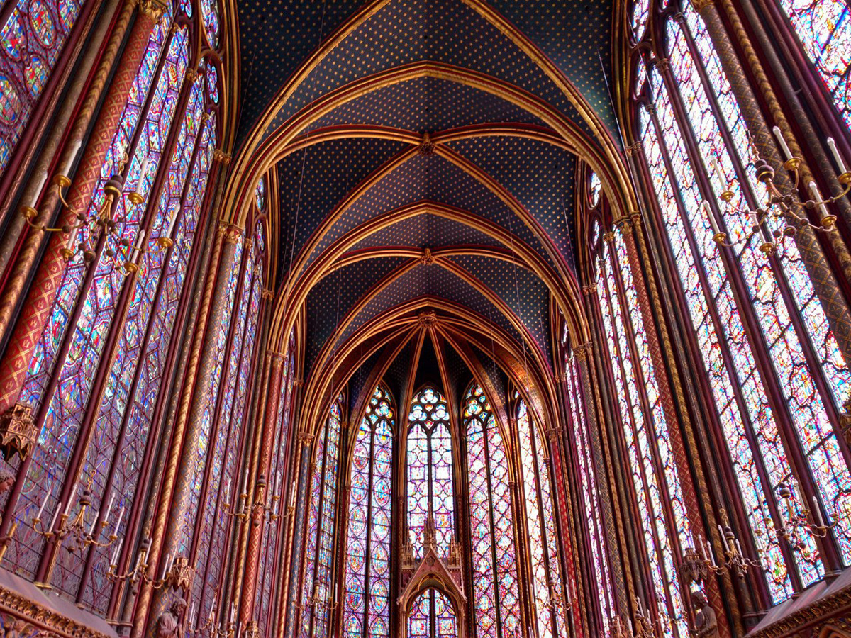 saint chapelle architecture stained glass gothic Paris church