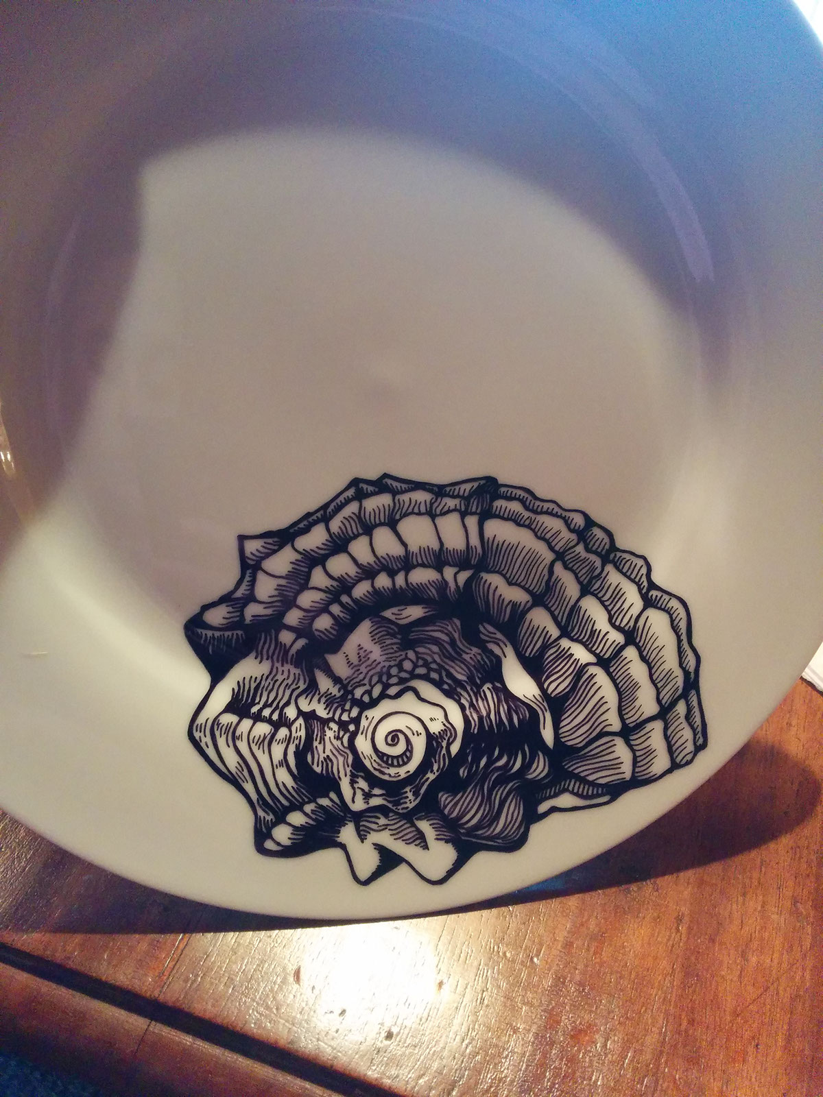 porcelaine plates handpainted Seashells