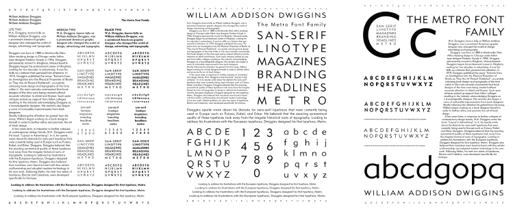 metro william addison dwiggins W.A. Dwiggins  WA dwiggins Nivea type font specimen