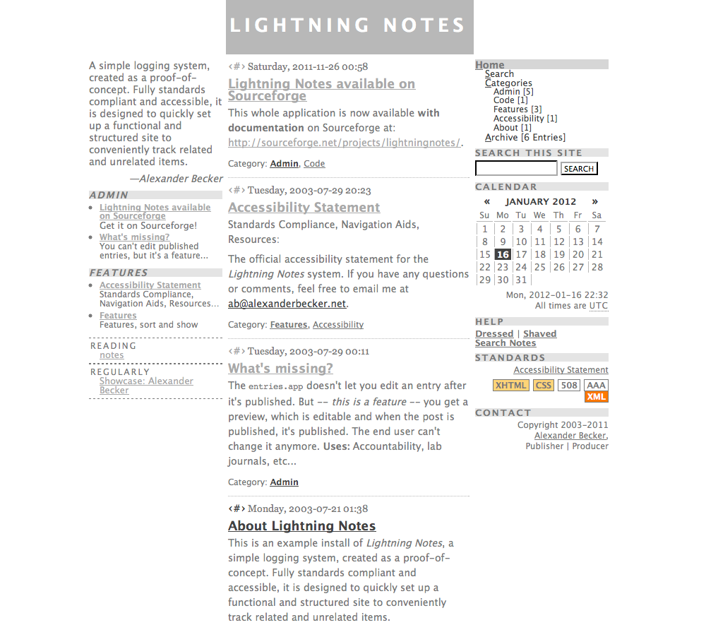 lightning notes php rdf code blogging  cms xml Education