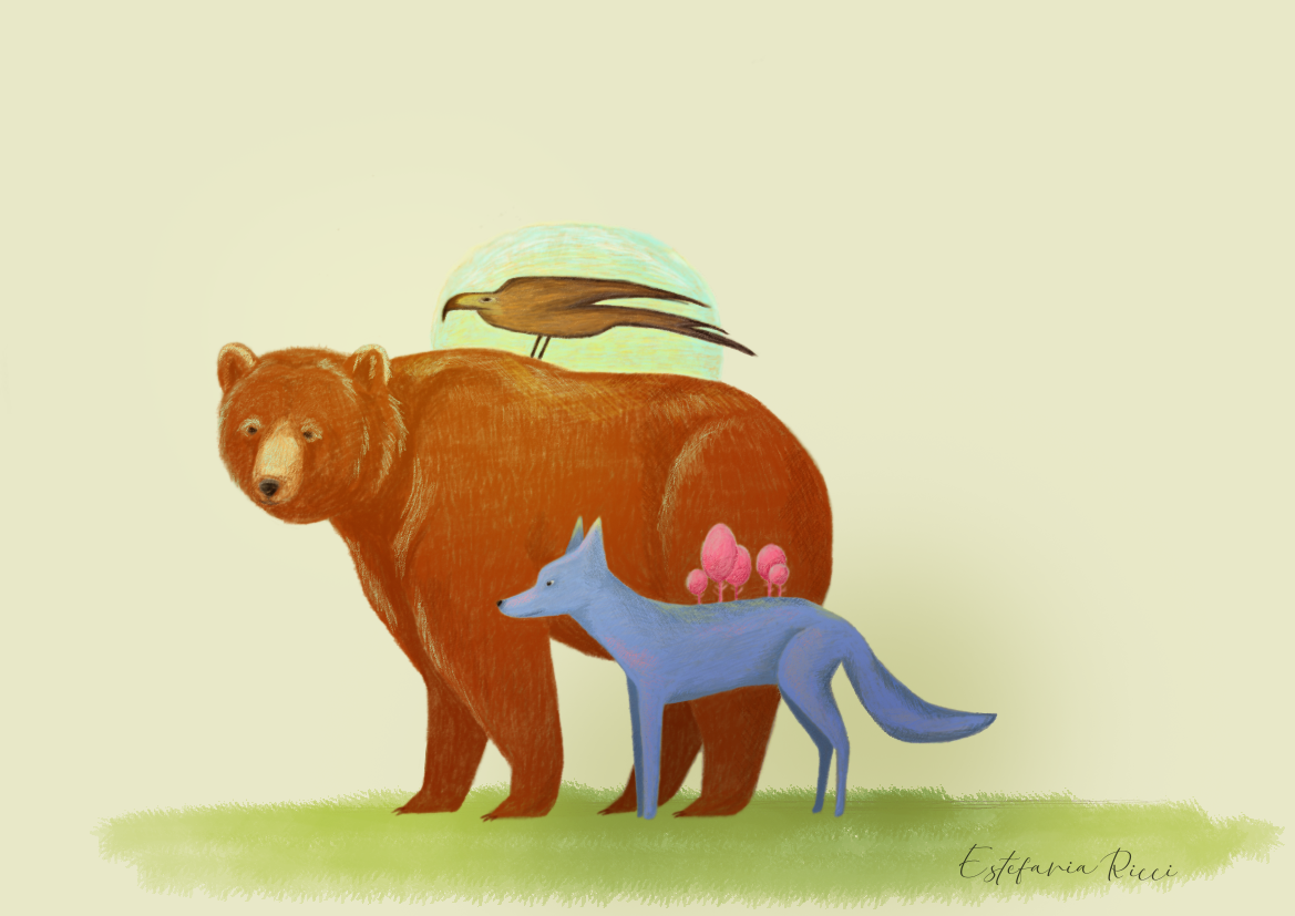 animales arte Illustrator ilustración digital mascotas oso photoshop pinceles universo salchicha