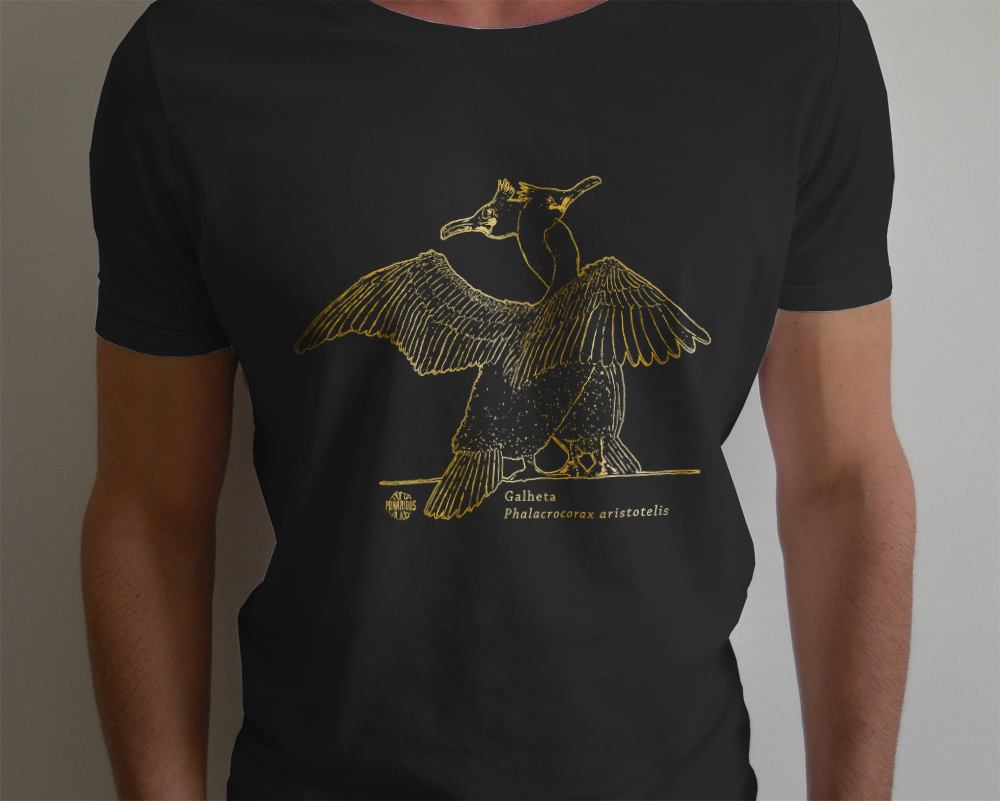 bird sea silkscreen t-shirt Nature Portugal