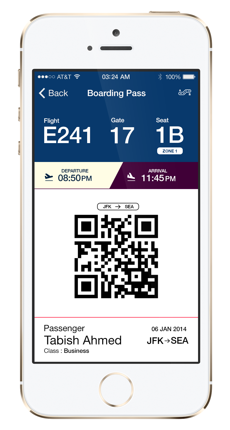UI ux flat airline pass plane boarding Interface iphone