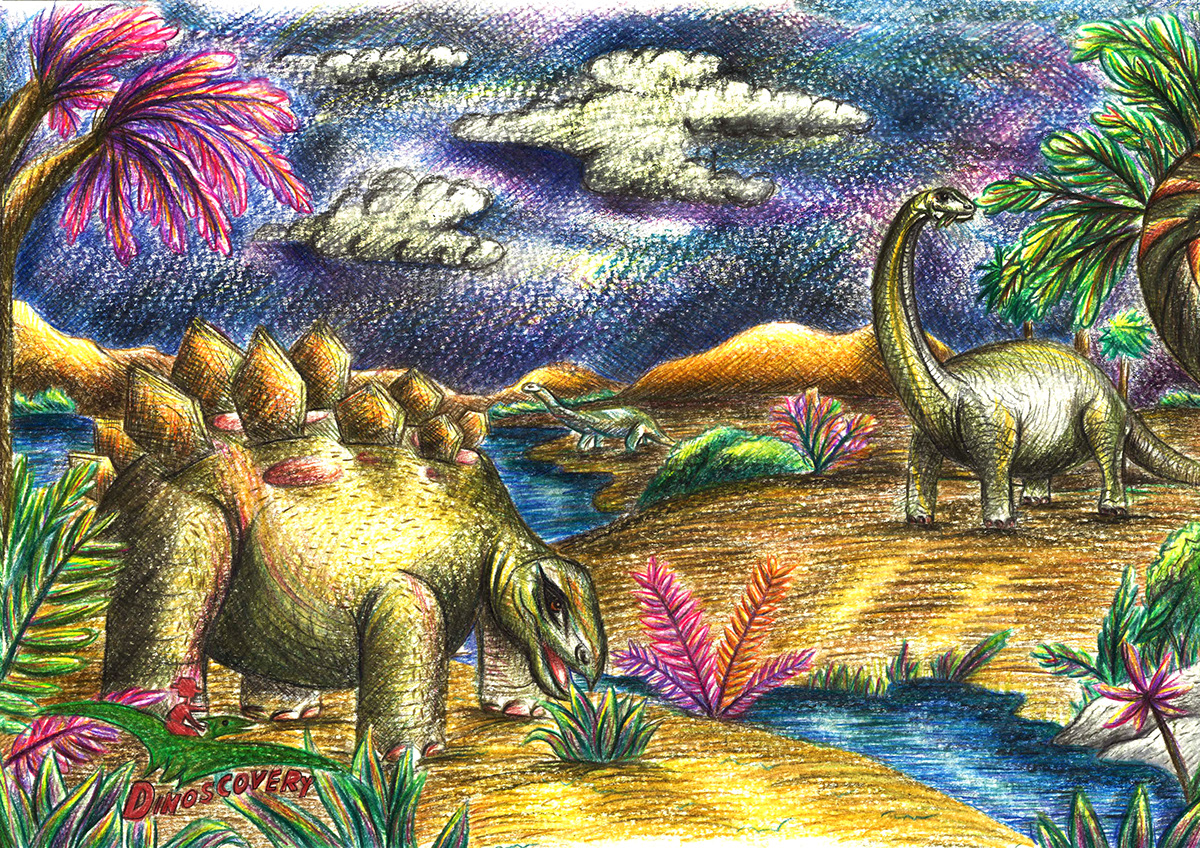 draw Dinosaur colours colourpencil coluring Dino