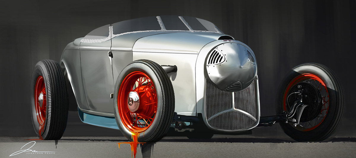art digital rendering design car automotive   Classic future Alias photoshop keyshot showcase