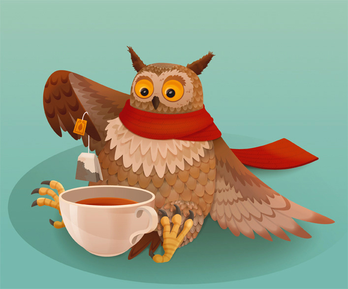 owl  tea cup