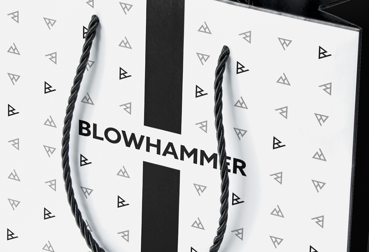 blowhammer logo brand Logotype BH tshirt mark Stationery business card Italy pattern Shopping Style Sweatshirt triangle