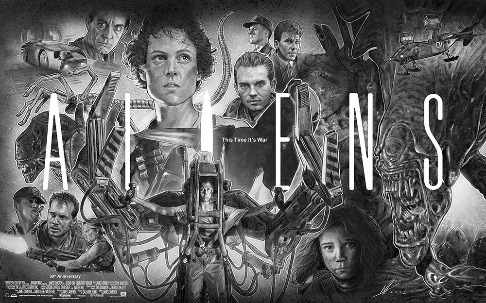 alien aliens Film   movie poster Scifi Drew Struzan ILLUSTRATION 