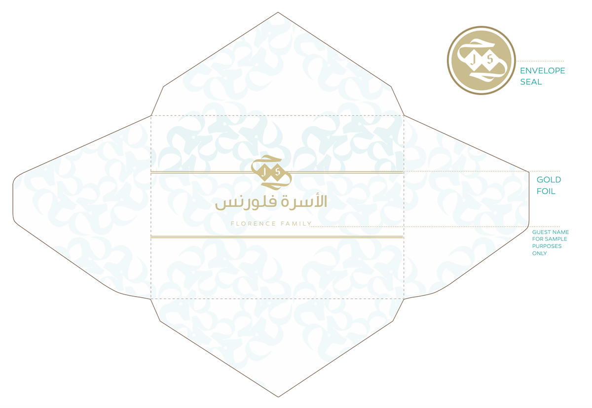 Baptism Collateral Arabesque teal gold Invitation Stationery