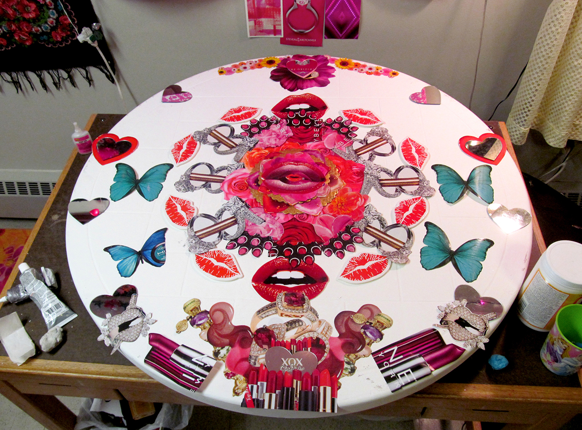 lips  Jewels  kisses  collage  projection