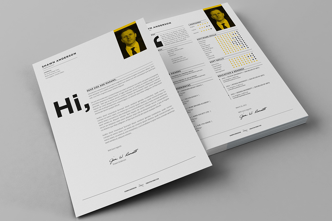 a4 agency brand cover letter CV designer din egotype folio guidelines identity InDesign infographics job minimal