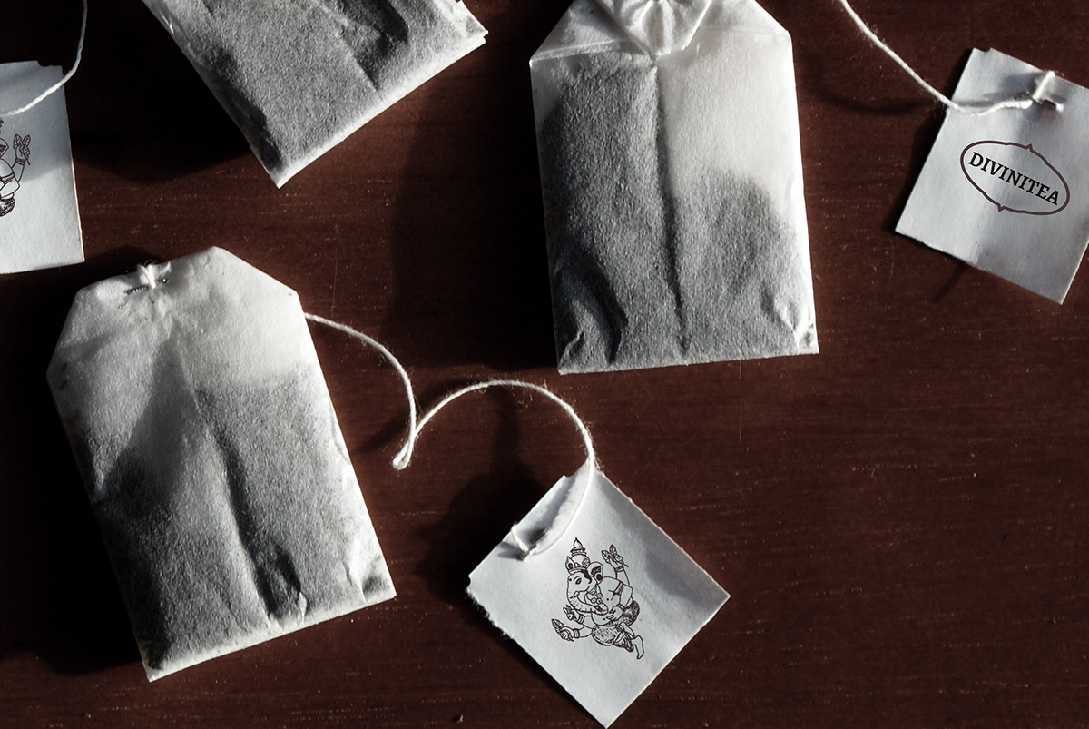 tea Tea Packaging photos brand logo deity Ganesh portfolio identity Layout indian Hindu black tea asian