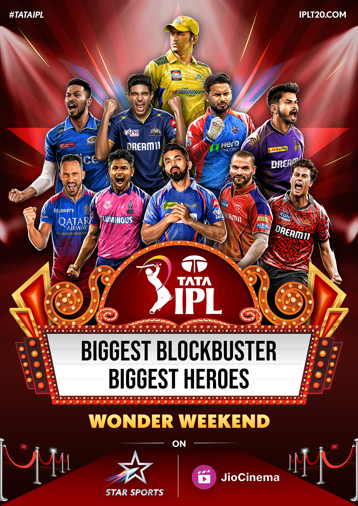 This layout showcase the grandness of IPL. The league is the biggest blockbuster in the world.