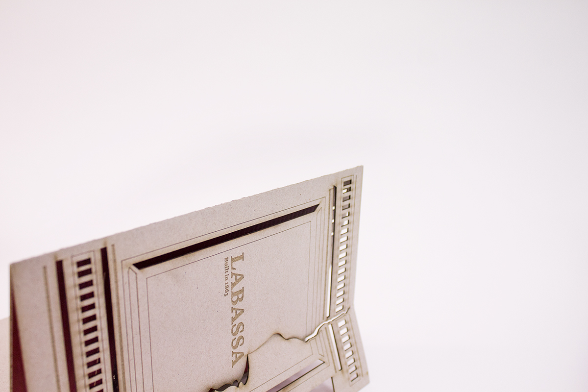 labassa Catalogue paper stock PaperHouse Lazercut cardboard accordian fold rococco 