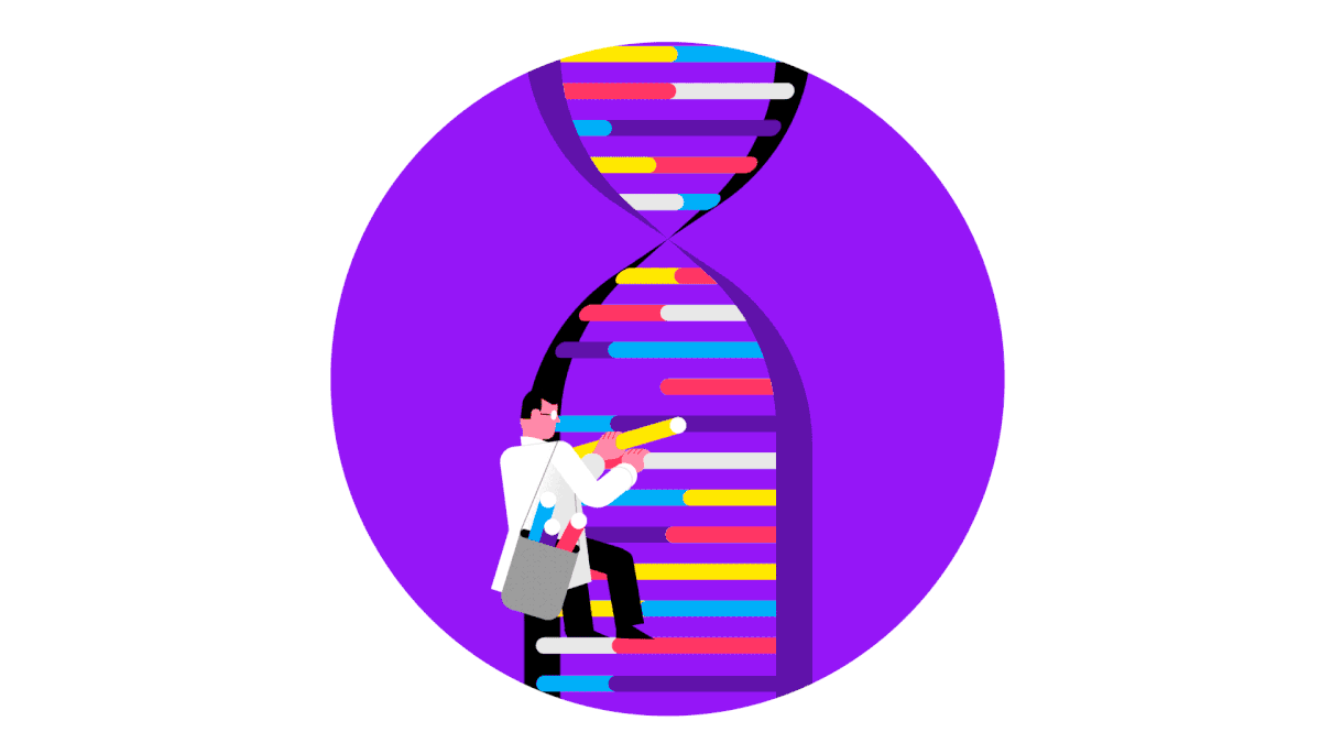 Magazine illustration science flat illustration DNA Scientist medicine medical irish Character monsters