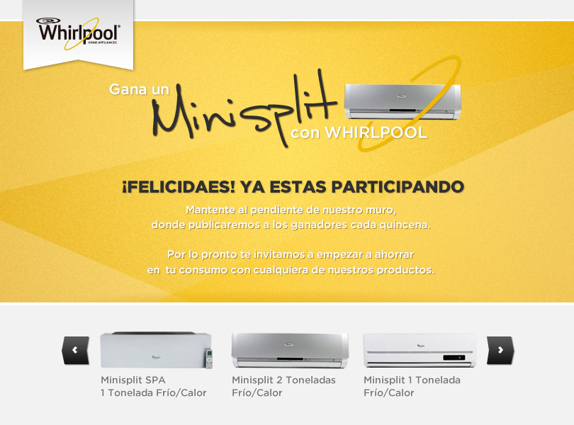 whirlpool Gana un minisplit facebook app