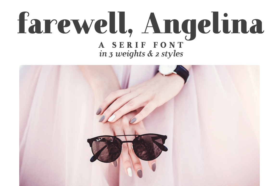 Farewell Angelina elegant serif font & free sample! 
