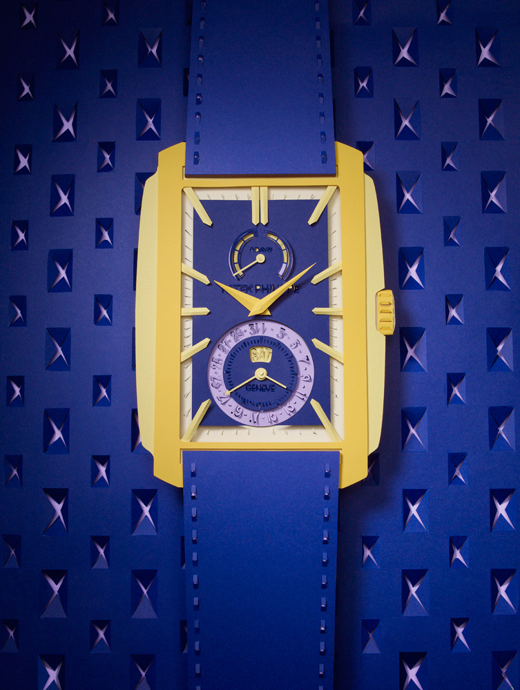 Watches L'Officiel paper art colour bold laser cut editorial Italy Hommes