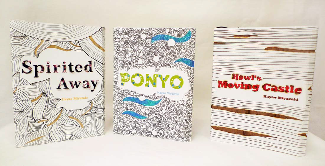 book cover hand draw ponyo Spirited Away howl's moving castle miyazaki Style book jacket