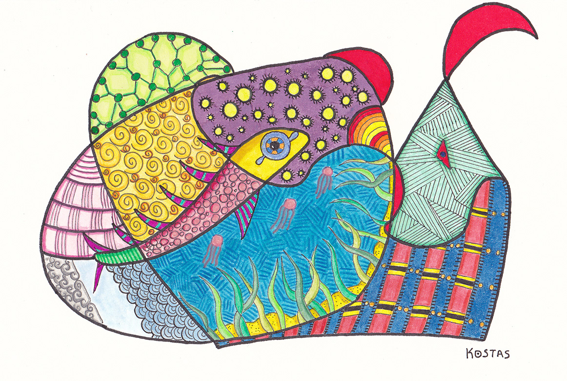 drawings colour markers Promarkers van gogh quetzalcoatl shoe fish pencil