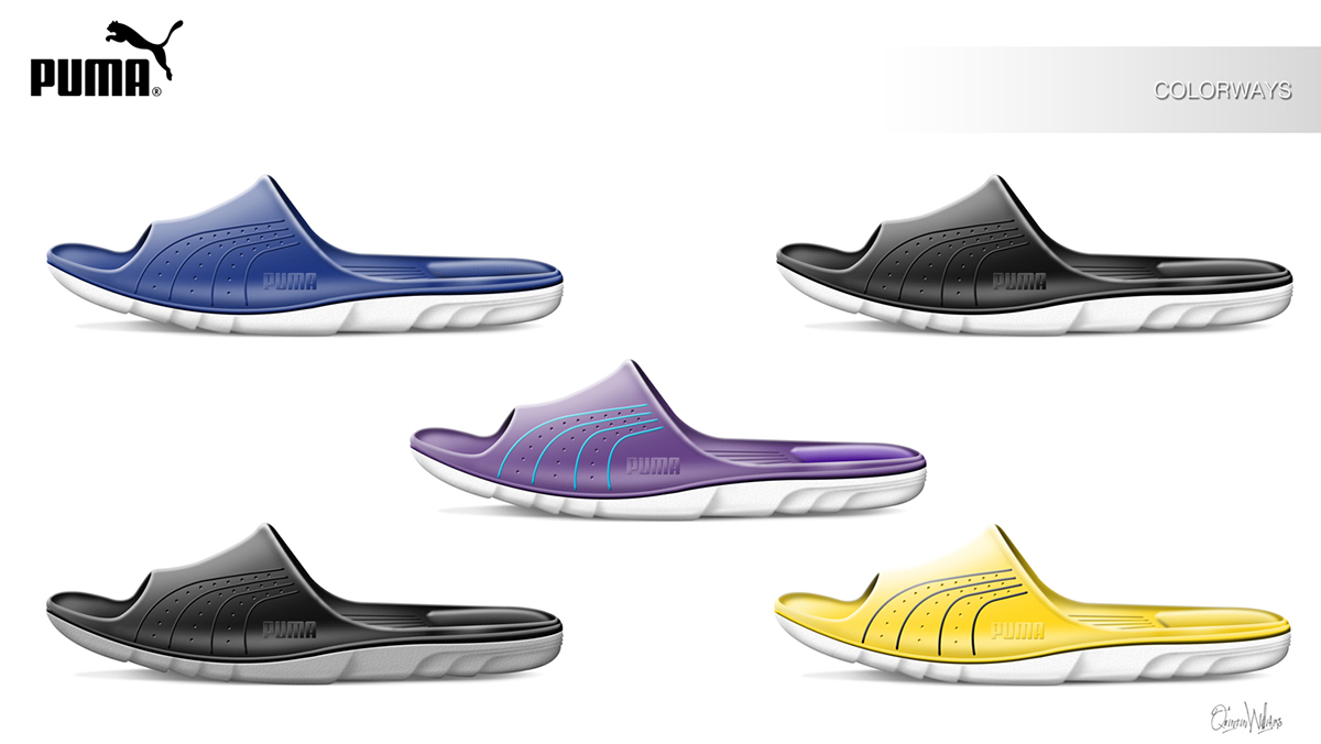 Quintin Williams puma sandal summer seasons concept rendering photoshop footwear design new