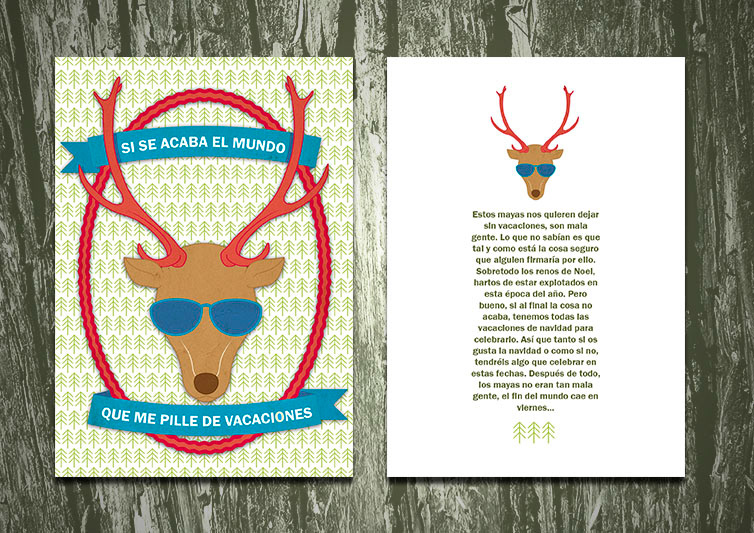 deer Christmas postal